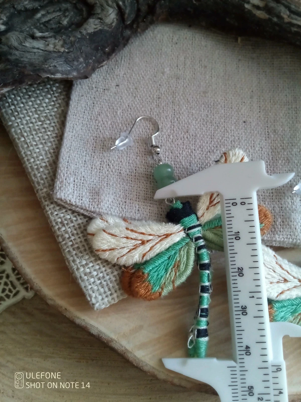 Boucles d'oreilles libellules et pierres d'aventurine 💚. – photo 3